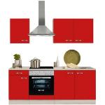 Reduzierte Rote Moderne Optifit Faro Küchenmöbel matt Breite 200-250cm, Höhe 200-250cm, Tiefe 50-100cm 