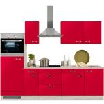 Reduzierte Rote Moderne Optifit Faro Küchenmöbel aus Holz Breite 250-300cm, Höhe 250-300cm, Tiefe 50-100cm 