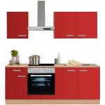 Reduzierte Rote Moderne Optifit Odense Küchenmöbel aus Buche Breite 200-250cm, Höhe 200-250cm, Tiefe 50-100cm 