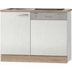 Weiße Moderne Optifit Küchenunterschränke aus Eiche Breite 100-150cm, Höhe 50-100cm, Tiefe 50-100cm 