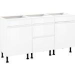 Reduzierte Weiße Optifit Küchenunterschränke mit Schubladen mit Schublade Breite 100-150cm, Höhe 50-100cm, Tiefe 50-100cm 