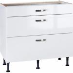 Reduzierte Weiße Optifit Küchenunterschränke mit Schubladen mit Schublade Breite 50-100cm, Höhe 50-100cm, Tiefe 50-100cm 