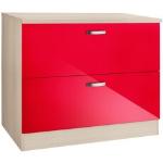 Reduzierte Rote Optifit Faro Küchenunterschränke mit Schubladen aus MDF mit Schublade Breite 100-150cm, Höhe 50-100cm, Tiefe 50-100cm 