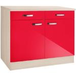 Reduzierte Rote Optifit Faro Küchenunterschränke mit Schubladen aus MDF mit Schublade Breite 100-150cm, Höhe 50-100cm, Tiefe 50-100cm 