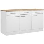 Reduzierte Weiße Optifit Küchenunterschränke mit Schubladen mit Schublade Breite 100-150cm, Höhe 50-100cm, Tiefe 50-100cm 