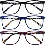 Reduzierte Schwarze Rechteckige Brillenfassungen für Damen 
