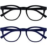 Reduzierte Schwarze Runde Brillenfassungen Blaulichtschutz für Herren 