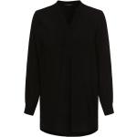 Schwarze Unifarbene Opus Nachhaltige V-Ausschnitt Tunika-Blusen aus Leder für Damen Größe M 