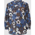 Reduzierte Blaue Blumenmuster 3/4-ärmelige Opus Nachhaltige Blusenshirts & Schlusen aus Baumwolle für Damen Größe L 