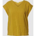 Reduzierte Gelbe Unifarbene Opus Nachhaltige V-Ausschnitt Blusenshirts & Schlusen aus Viskose für Damen Größe S 