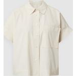 Reduzierte Offwhitefarbene Opus Boxy Nachhaltige Shirts mit Tasche aus Baumwolle für Damen Größe M 