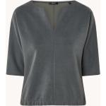 Reduzierte Anthrazitfarbene Unifarbene Opus Nachhaltige Tunika-Blusen für Damen Größe S 