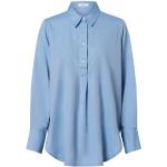 Blaue Langärmelige Opus Nachhaltige Hemdblusen mit Knopf aus Baumwolle für Damen für den für den Frühling 