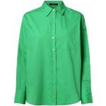 Grüne Unifarbene Langärmelige Opus Nachhaltige Hemdblusen mit Knopf aus Baumwolle für Damen Größe M für den für den Frühling 