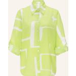 Neongrüne Langärmelige Opus Nachhaltige Hemdblusen aus Baumwolle für Damen Größe M 