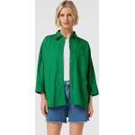 Reduzierte Grüne Unifarbene 3/4-ärmelige Opus Hemdblusen aus Baumwolle für Damen Größe S 