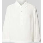 Offwhitefarbene Unifarbene 3/4-ärmelige Opus Nachhaltige Hemdblusen aus Baumwolle für Damen Größe S 