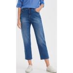 Reduzierte Dunkelblaue Unifarbene Loose Fit Opus Nachhaltige 5-Pocket Jeans mit Reißverschluss aus Baumwolle für Damen Größe XXL 