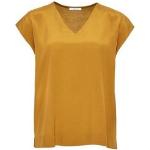 Goldene Langärmelige Opus Nachhaltige Rundhals-Ausschnitt T-Shirts für Damen Größe L 1-teilig 