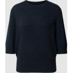Marineblaue 3/4-ärmelige Opus Nachhaltige Strickpullover aus Wolle für Damen Größe S 