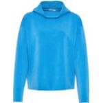 Blaue Unifarbene Langärmelige Opus Nachhaltige Rollkragen Damensweatshirts Größe M für den für den Herbst 