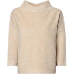 Beige Melierte Langärmelige Opus Nachhaltige Stehkragen Damensweatshirts aus Baumwolle für den für den Herbst 