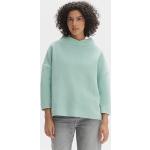 Reduzierte Cyanblaue Unifarbene Opus Nachhaltige Stehkragen Damensweatshirts aus Baumwolle Größe S 