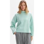 Reduzierte Mintgrüne Unifarbene Opus Nachhaltige Stehkragen Damensweatshirts aus Baumwolle Größe M 