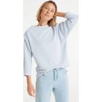 Reduzierte Hellblaue Unifarbene Opus Nachhaltige Rundhals-Ausschnitt Damensweatshirts Größe S 