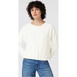 Offwhitefarbene Unifarbene Opus Nachhaltige Damensweatshirts aus Viskose Größe S 