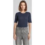 Marineblaue Opus Nachhaltige T-Shirts aus Baumwollmischung für Damen Größe S 