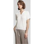 Weiße Opus Nachhaltige V-Ausschnitt T-Shirts aus Viskose für Damen Größe S 
