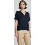 Marineblaue Opus Nachhaltige V-Ausschnitt T-Shirts aus Viskose für Damen Größe S 