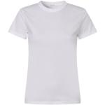 Weiße Unifarbene Kurzärmelige Opus Nachhaltige Rundhals-Ausschnitt T-Shirts für Damen für den für den Sommer 