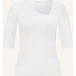 Weiße Opus Nachhaltige V-Ausschnitt T-Shirts aus Baumwolle für Damen Größe L 