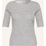 Weiße Gestreifte Opus Nachhaltige T-Shirts aus Jersey für Damen Größe L 