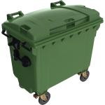 Grüne Mülltonnen 501l - 750l aus HDPE 