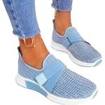Blaue Sneaker mit Strass mit Strass ohne Verschluss aus Mesh atmungsaktiv für Damen Größe 42 