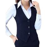 Marineblaue Business V-Ausschnitt Anzugwesten mit Knopf für Damen Größe XL für den für den Sommer 