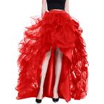 Rote Elegante Maxiröcke aus Mesh Handwäsche für Damen Größe XXL 