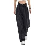 Schwarze Unifarbene Y2K Hüftjeans & Low Waist Jeans aus Denim für Damen Größe 3 XL 