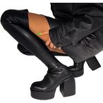 Schwarze Blockabsatz High Heel Stiefeletten & High Heel Boots mit Reißverschluss in Normalweite leicht für Damen Größe 39 für den für den Herbst 