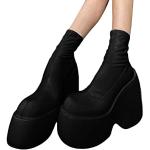 Schwarze High Heel Stiefeletten & High Heel Boots mit Reißverschluss in Normalweite aus Gummi leicht für Damen Größe 39 für den für den Herbst 