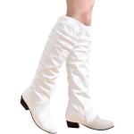 Weiße Lack-Optik Runde Damenhalbstiefel mit Schnürsenkel aus Leder leicht Größe 43 für den für den Herbst 