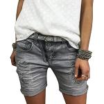 Graue Vintage Jeans-Shorts aus Denim für Damen Größe M für den für den Frühling 