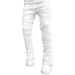 Weiße Ripped Jeans & Zerrissene Jeans mit Reißverschluss aus Denim für Herren Größe M für den für den Sommer 