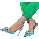 Blaue Spitze High Heels & Stiletto-Pumps mit Strass mit Riemchen rutschfest für Damen Größe 43 für den für den Sommer 