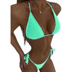 Grüne Unifarbene Bandeau Bikinitops für Damen Größe XXL für den für den Sommer 