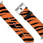 Orange Uhrenarmbänder mit Tigermotiv aus Leder für Herren 