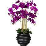 Orchidee Phalaenopsis lilafarbene Textilblüten & schwarzer Kunststofftopf - Höhe ca. 95 cm
